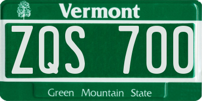 VT license plate ZQS700