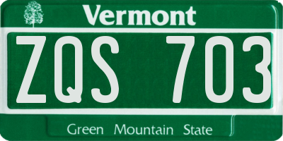 VT license plate ZQS703