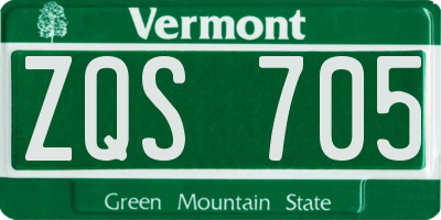 VT license plate ZQS705