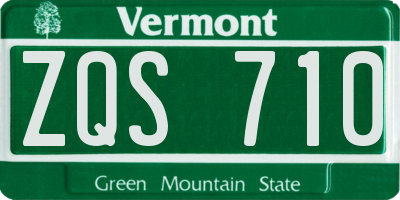 VT license plate ZQS710