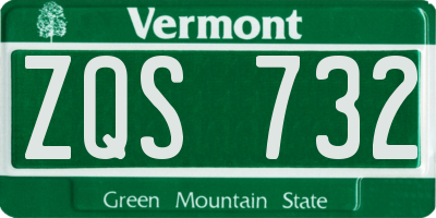 VT license plate ZQS732