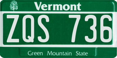 VT license plate ZQS736