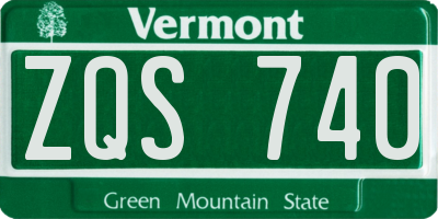 VT license plate ZQS740