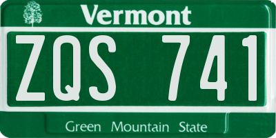 VT license plate ZQS741