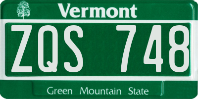 VT license plate ZQS748