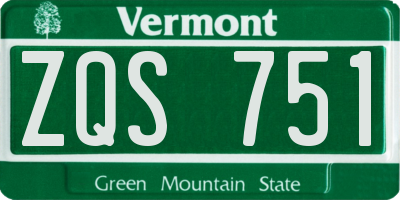 VT license plate ZQS751