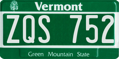VT license plate ZQS752
