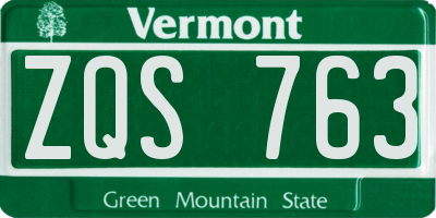 VT license plate ZQS763