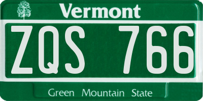 VT license plate ZQS766
