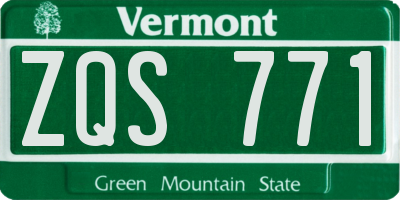 VT license plate ZQS771