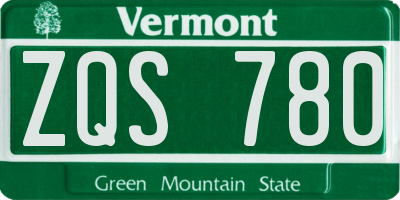VT license plate ZQS780
