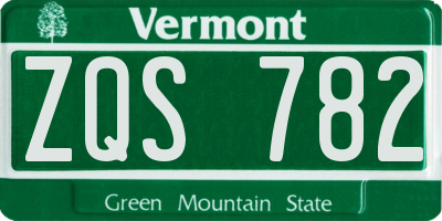 VT license plate ZQS782