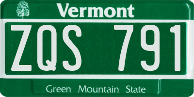VT license plate ZQS791