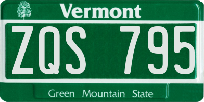 VT license plate ZQS795