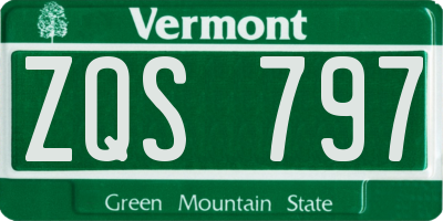 VT license plate ZQS797