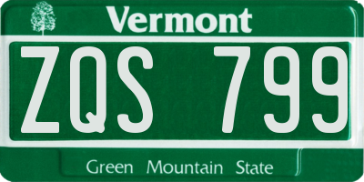 VT license plate ZQS799
