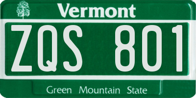 VT license plate ZQS801