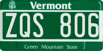 VT license plate ZQS806