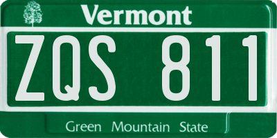 VT license plate ZQS811