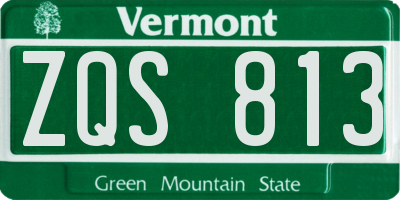 VT license plate ZQS813