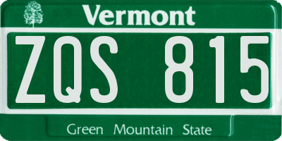 VT license plate ZQS815