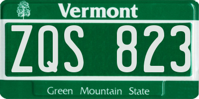 VT license plate ZQS823