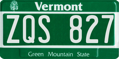 VT license plate ZQS827