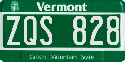 VT license plate ZQS828