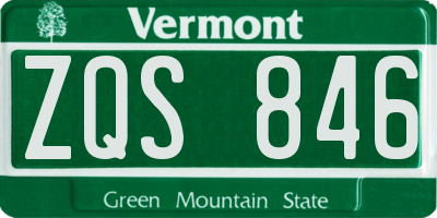 VT license plate ZQS846