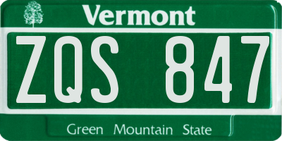 VT license plate ZQS847