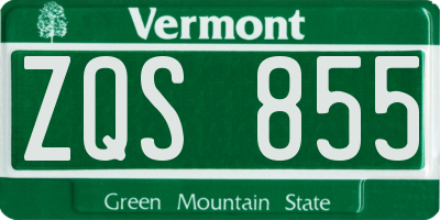VT license plate ZQS855