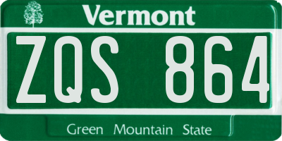 VT license plate ZQS864