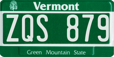 VT license plate ZQS879