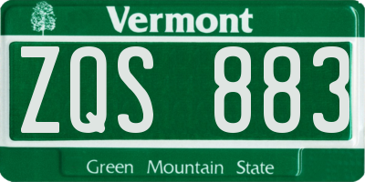 VT license plate ZQS883