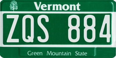VT license plate ZQS884