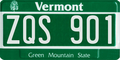 VT license plate ZQS901