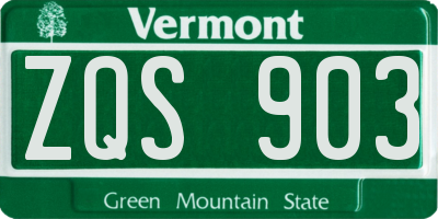 VT license plate ZQS903