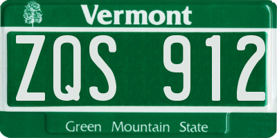 VT license plate ZQS912