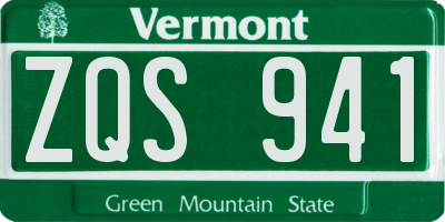 VT license plate ZQS941
