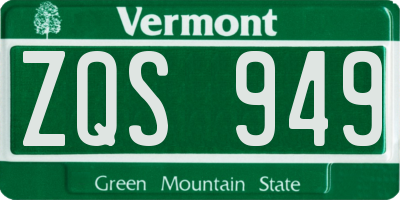 VT license plate ZQS949