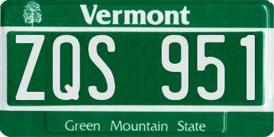 VT license plate ZQS951