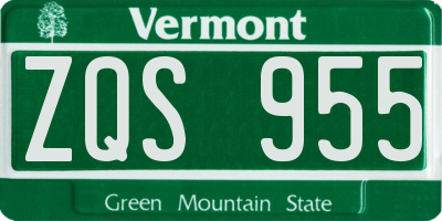 VT license plate ZQS955