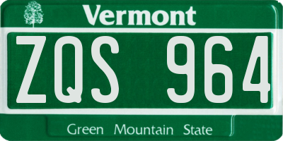 VT license plate ZQS964