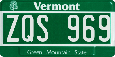 VT license plate ZQS969