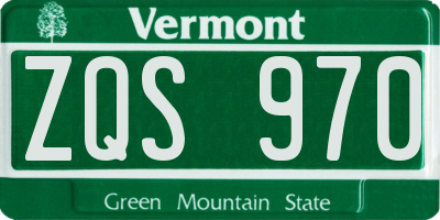 VT license plate ZQS970