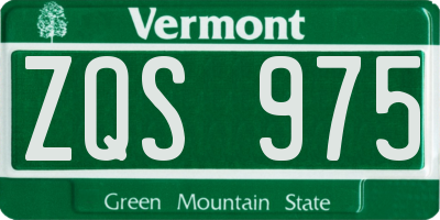 VT license plate ZQS975
