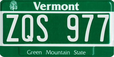 VT license plate ZQS977