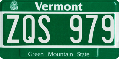VT license plate ZQS979