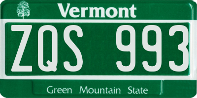 VT license plate ZQS993