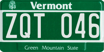 VT license plate ZQT046